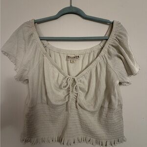 Idyllwind XL White Cropped Ruched Blouse Fueled by Miranda Lambert